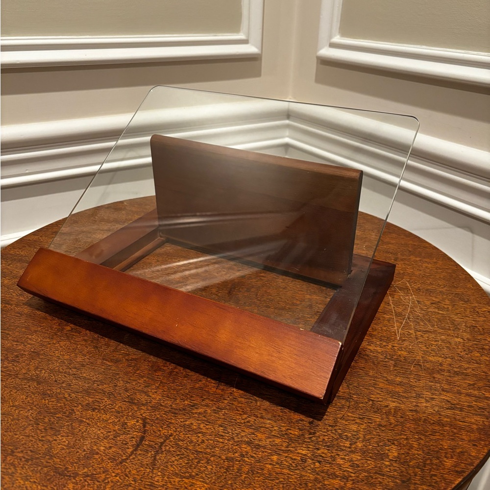 Wood and Glass cookbook stand